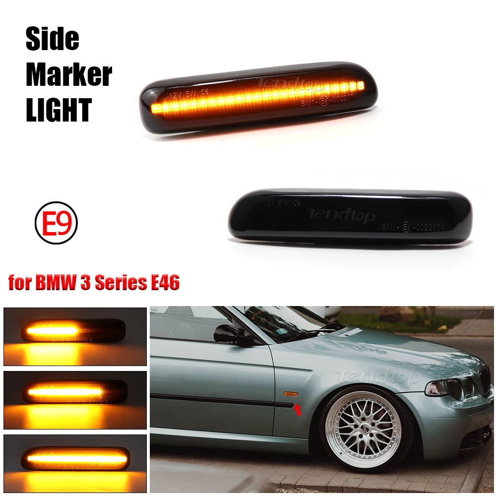 Car Fender Side Marker Flowing Dynamic Blinker LED Turn Signal Light For BMW E46 3 Series Limo Coupe Compact Cabriolet Touring