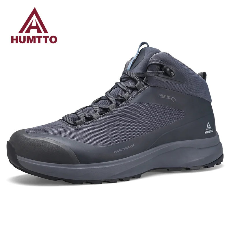 HUMTTO Waterproof Ankle Boots Platform Luxury Designer Mens Shoes Fashion Winter Black Work Outdoor Hiking Rubber Boots for Men