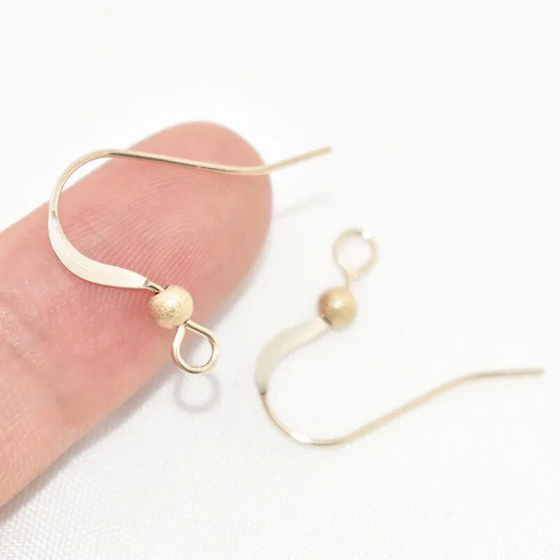 Фото Позолоченная проволока 14K с плоским концом и золотой бусиной 3 мм для изготовления ювелирных изделий, аксессуары для серег DIY, бусина Stardust №4