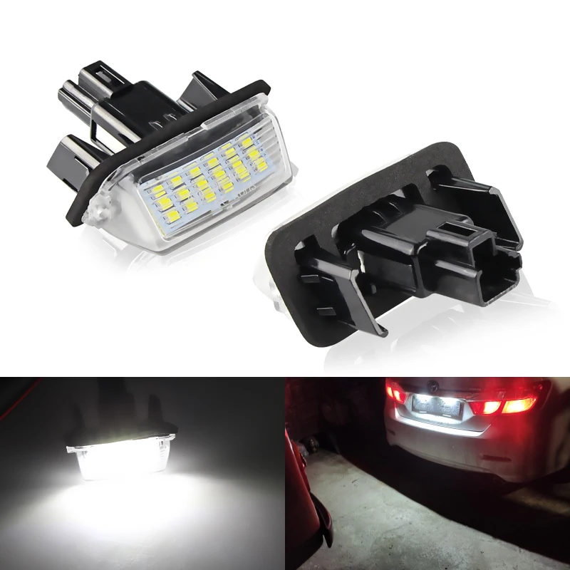 

2 шт., бесплатная светодиодная подсветка номерного знака для Toyota Avensis Yaris Ractis Camry Corolla Prius Verso S Vitz Levin Esquire Prius C