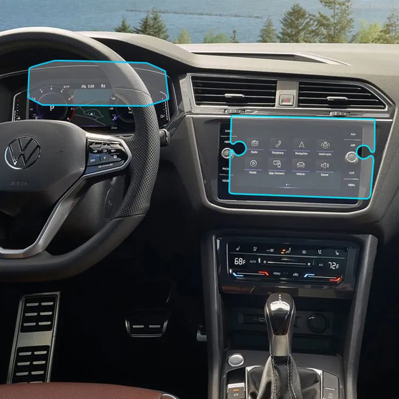 

Car Navigtion Tempered Glass LCD Screen Protective Film Sticker Guard For Volkswagen Tiguan 2021 2022 Dashboard