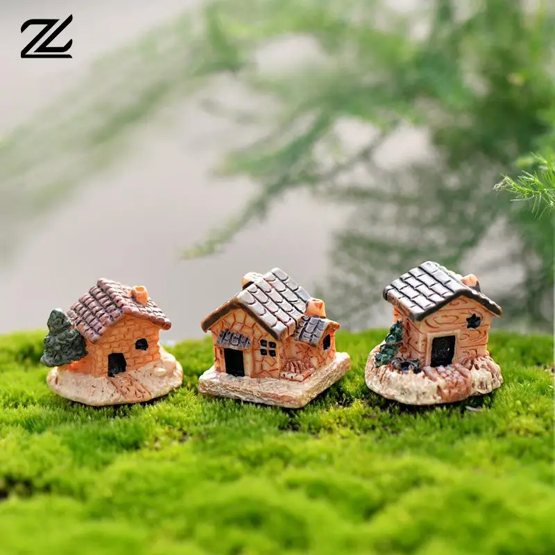

3Pcs Mini Doll House Stone House Resin Decorations for Home and Garden DIY Decorations(Style Random)