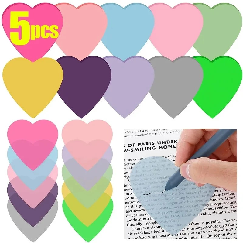 

Self-adhesive Heart Sticky Notes Notepad Student Writing Record Index Stickers Memo Pad School Office Stationary Supplies