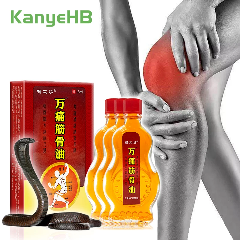 

3pcs Heat Knee Pain Relief Oil Snake Venom Relax Muscles Joints Heat Massage Oil Arthritis Neck Back Pain Tiger Balm Oil A1077