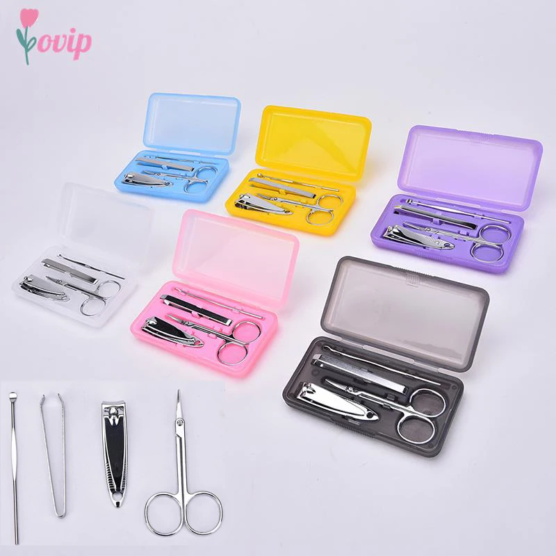 

4Pcs/set Nail Clipper Set Pedicure & Manicure Stainless Steel Nail Scissors Sickle Ear Spoon Beauty Nail Tools