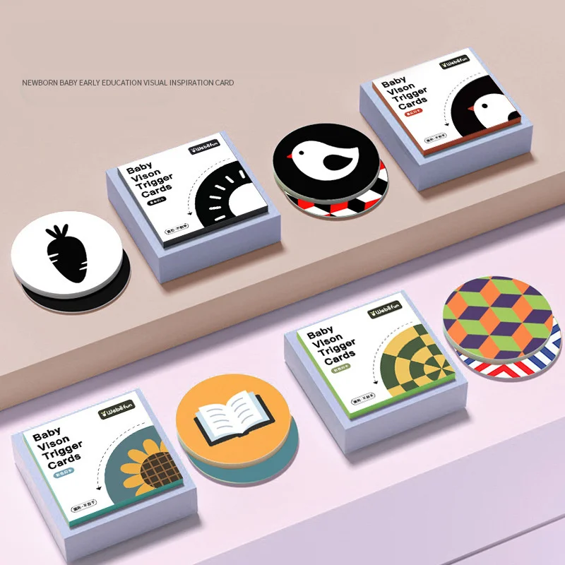 

Montessori Baby Visual Stimulation Card Toy Black White Color Flash Cards For Newborn Books Educational High Contrast Flashcards
