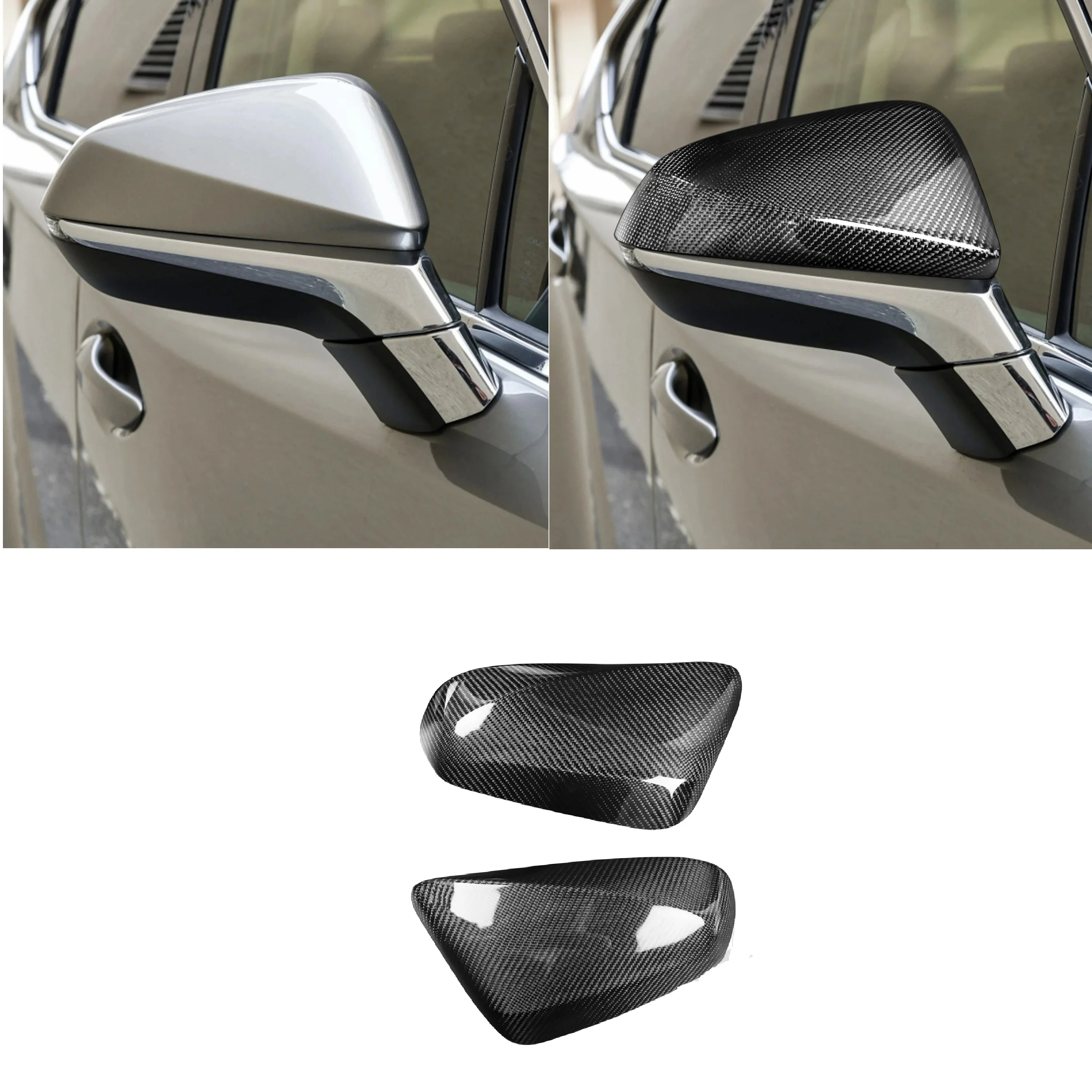 

2pcs Carbon Fiber Add on Style Side Mirror Cover Caps Fit For Lexus NX 2015-2019
