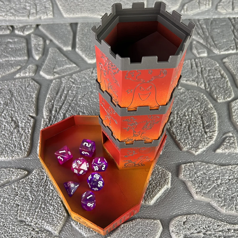 

Collapsible Halloween Dice Rolling Tower with Tray for D&D RPG Board Game Portable Accsssories