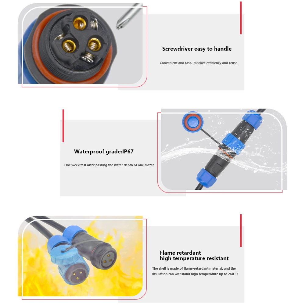 Waterproof LD16 IP68 cable connector Aviation plug &amp socket 2 3 4 pin Panel Mount Wire Cable Connector male and female One set |