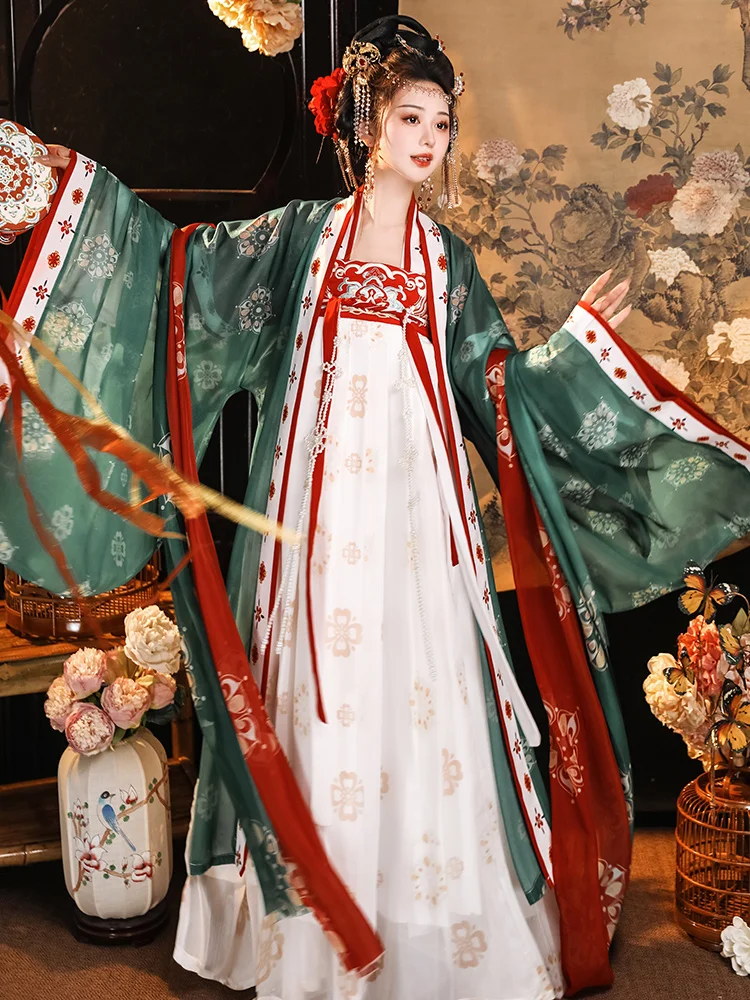 Женская юбка до груди с завышенной талией Tang Hanfu и рубашка большими рукавами