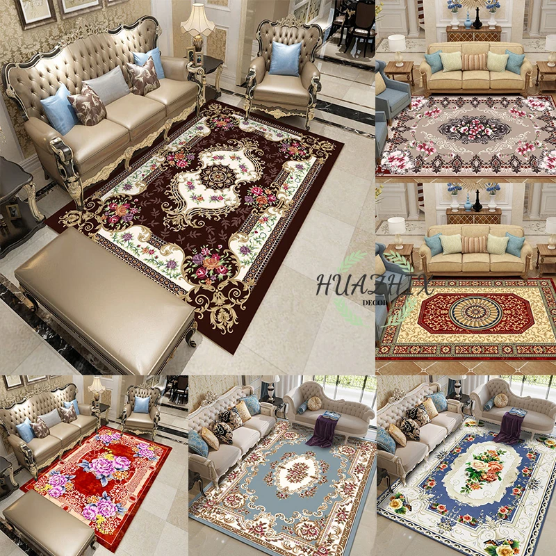

Classical Luxury Living Room Rugs Anti-slip Washable Lounge Printed Large Area Carpet Modern Home Bedroom Decor Entrance Door