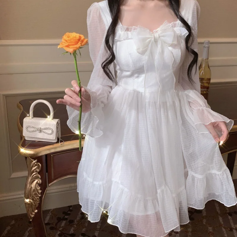 

Женское платье с завязкой на талии befree, белое элегантное приталенное платье средней длины в стиле принцессы, весна-лето 2023