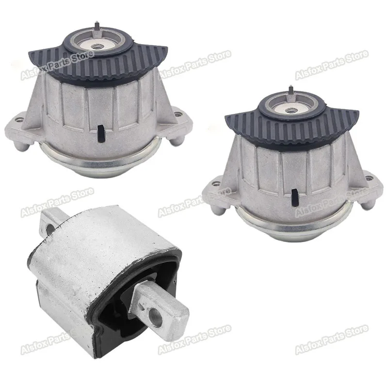 

3PCS Left And Right Engine Motor Bracket Trans Mount Bearing New For Mercedes Benz W204 W212 C300 C350 2042400117 2122400418
