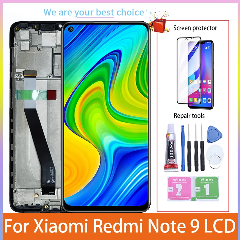 ЖК-дисплей 6,53 дюйма для Xiao Mi Redmi Note 9, оригинальный дисплей с рамкой, модели сенсорных экранов M2003J15SC, панель дигитайзера, запасные части