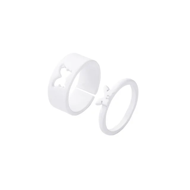 

Trendy Lover Star Moon Aircraft Cherry Dinosaur Mushroom Butterfly Rings for Women Men Couple Open Ring Set 2022 Jewelry