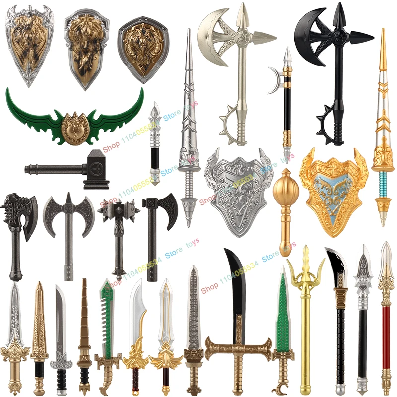 MOC держатель инструментов Строительные блоки Средневековый солдат Рыцарь