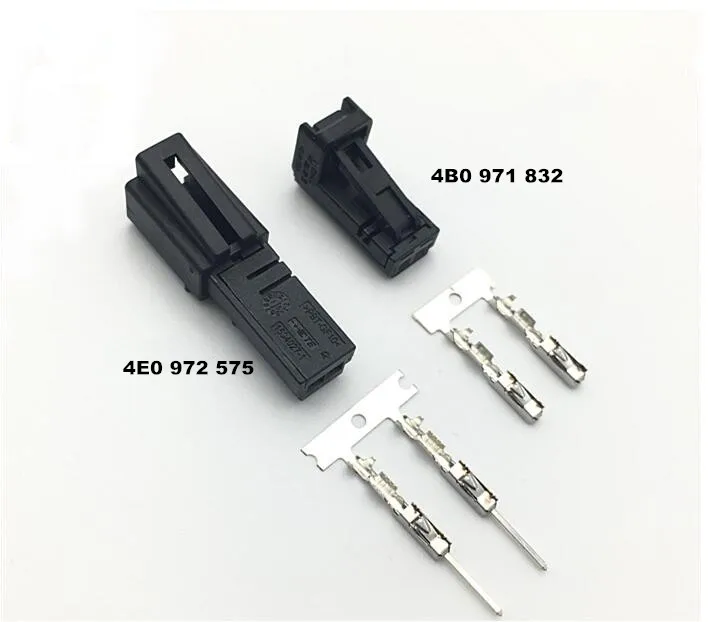

1 комплект 2-контактный 4B 0971832 / 4B0 971 832/4E0 972 575 Розетка для дверной лампы Внутренняя светодиодная вилка Разъем динамика для Audi VW Skoda