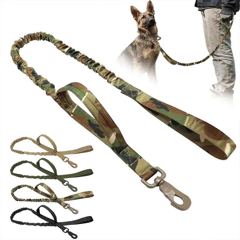 Tactical Dog Leash Nylon No-Pull Bungee Dog Training Leads Military Elastic Buffer Dog Leash For Small Medium Large Dogs Pet