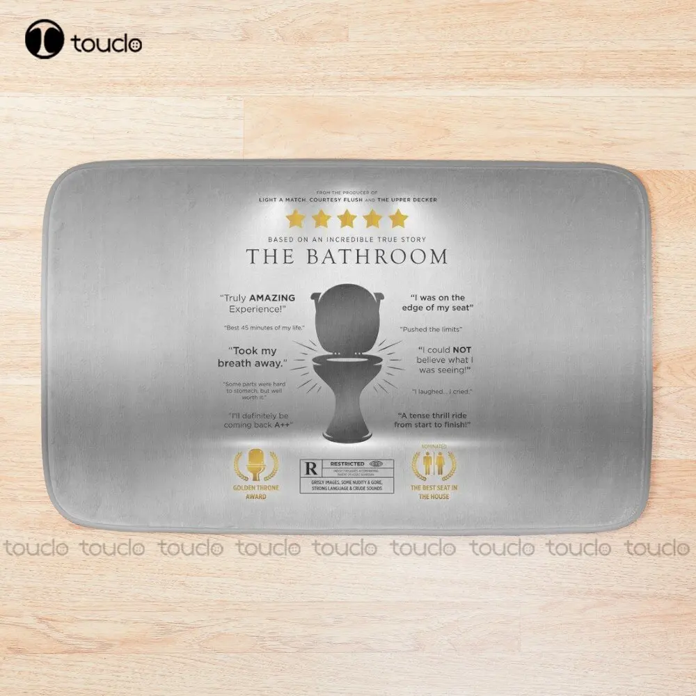 

The Bathroom Funny Parody Movie Poster Sign Bath Mat White Bath Carpet Bathroom Carpet For Bath Room Floor