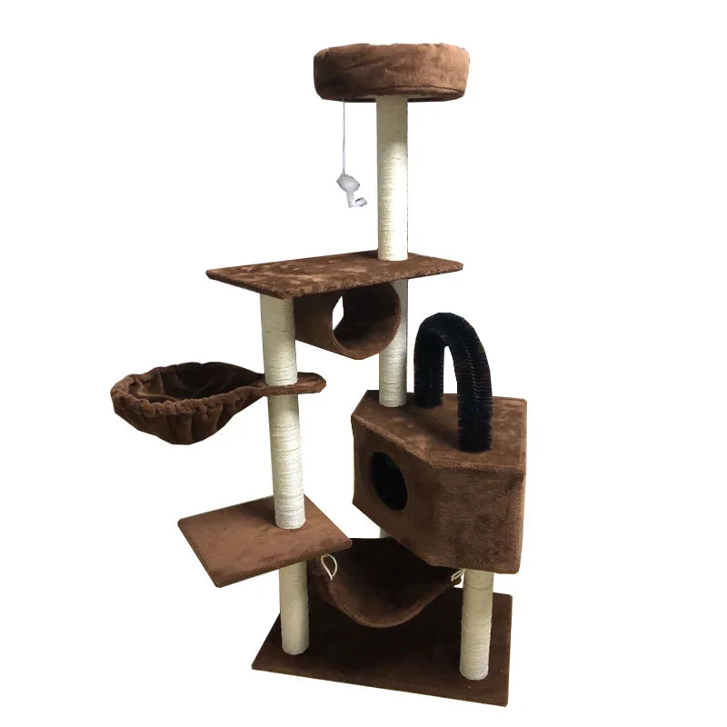 

Cat Climbing Frame Tree Condo Furniture Kitten Activity Tower Pet Kitty Play House with Scratching Posts Perches Hammock