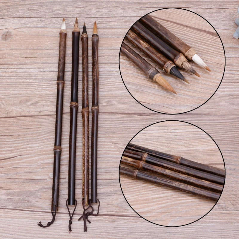 

Chinese Painting Brush Natural Bamboo Pole Regular Script Calligraphy Brush R9JA