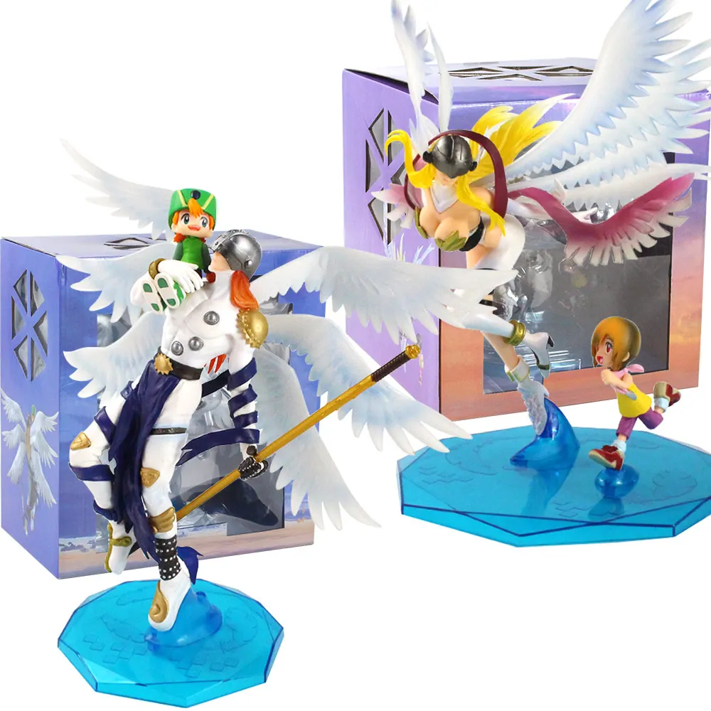 

22-24cm Adventure Angemon Angewomon Takaishi Takeru Yagami Hikari Figure Toys Pvc Model Dolls