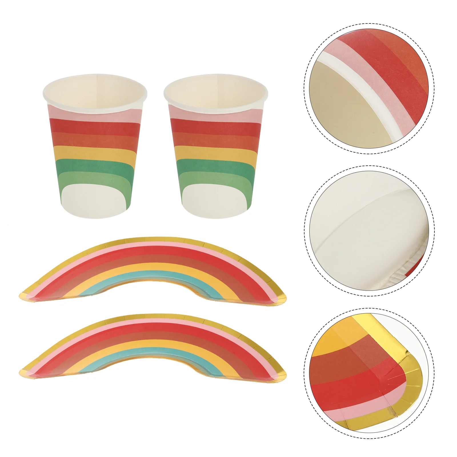 Бумажные радужные тарелки для вечерние посуда чашки тарелка набор ужина посуды