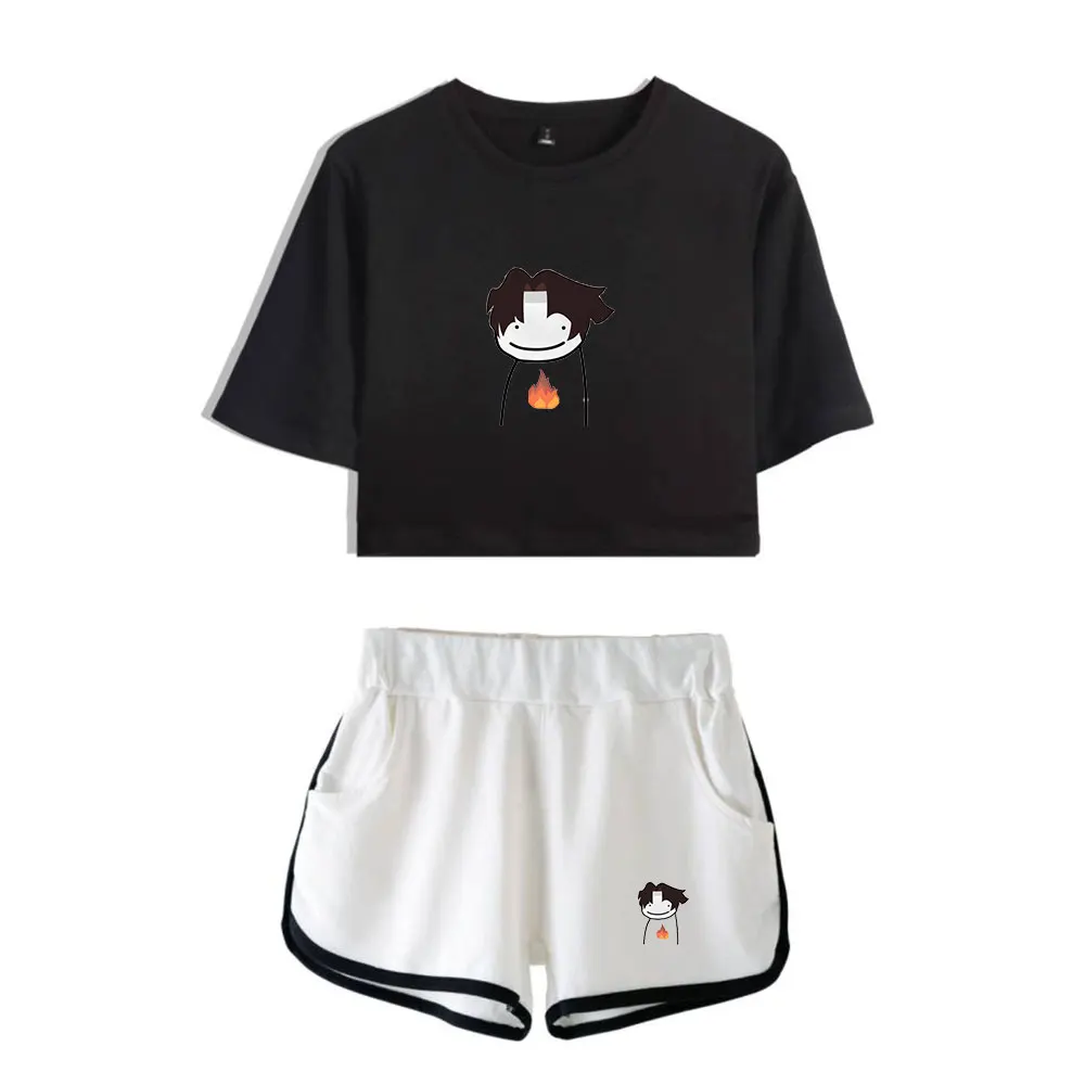 

2022 New Sapnap Merch Cute T Shirt Two Piece Sets Shorts+short Sleeve T-shirt 2022 New Casual Women Summer Hot Sale