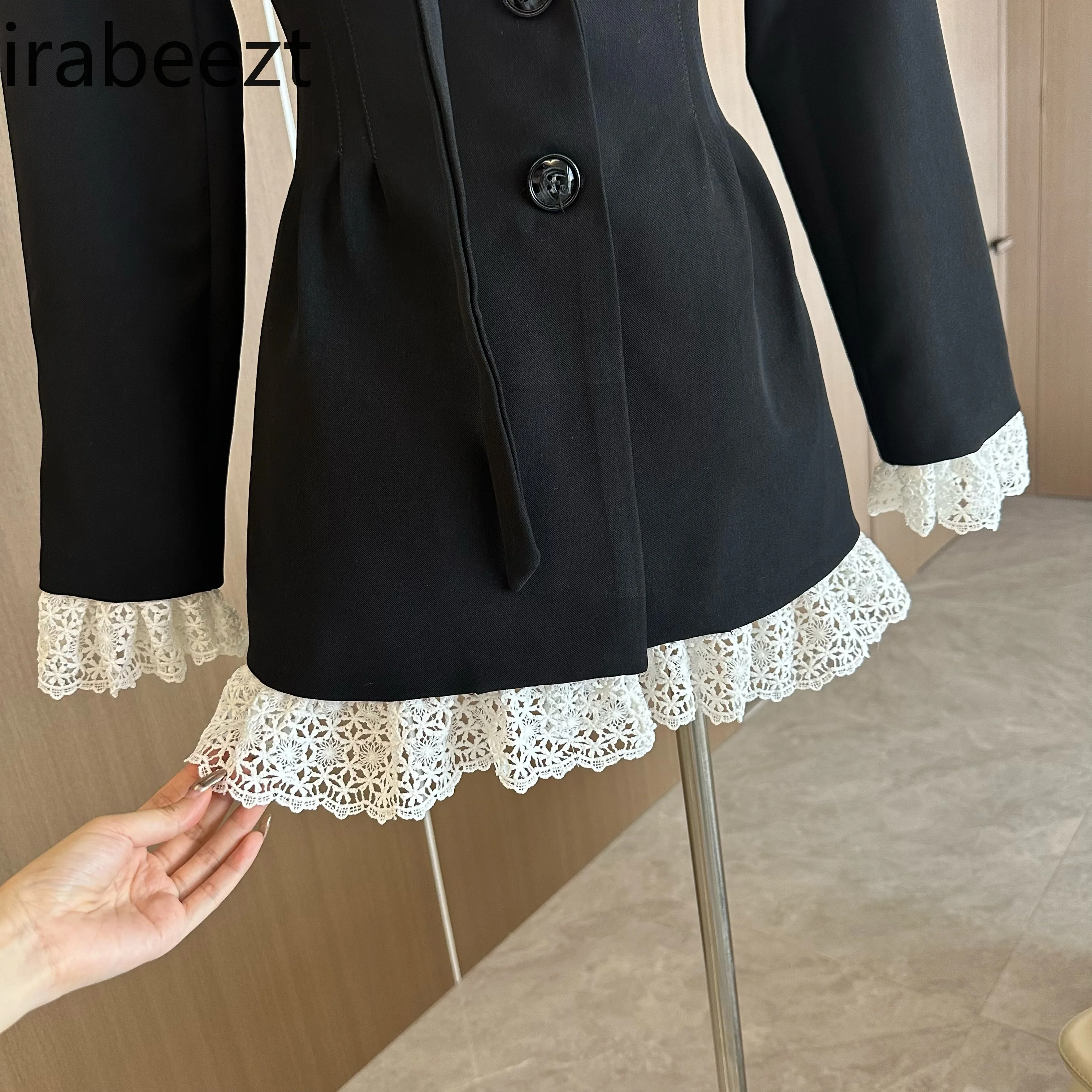 Кружевное лоскутное пальто женский милый темпераментный Топ Casacos De Inverno Feminino