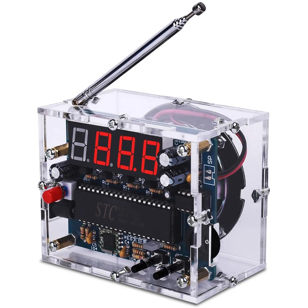 

DIY FM Digital Radio Kit Adjustable Wireless Receiver 87-108MHz Radio Module DIY Kits for Soldering Learning Teaching