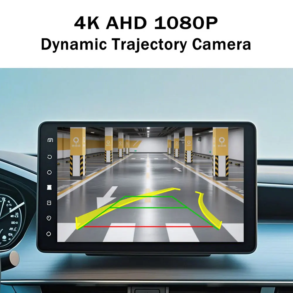 QMKJ ночного видения AHD 1080P интеллектуальная динамическая траектория автомобильная камера заднего вида 180 градусов с 2 линиями парковки для радио MP5 DVD (art.: 3920cdd31e2ff) - 3920cdd31e2ff