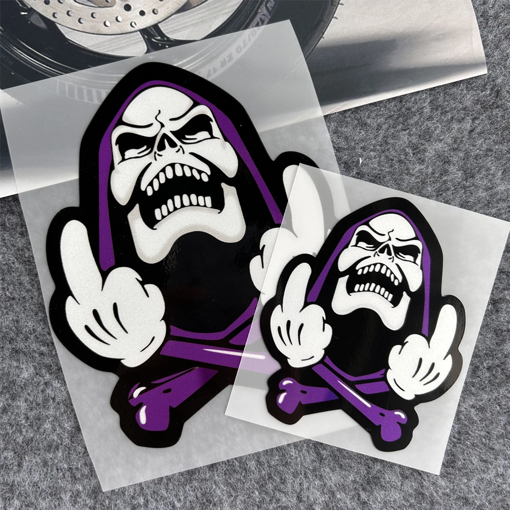 

Светоотражающие наклейки с изображением скелета из мультфильма, мотоцикла, электрического автомобиля, шлема, скутера, лобового стекла, топливного бака