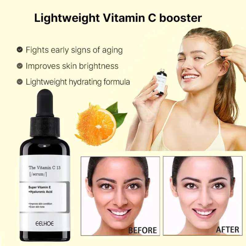 

Vitamin C13% Essence Contains Hyaluronic Acid, Brightening and Moisturizing Suitable for Dark Spots Fine Lines, Uneven Skin Tone