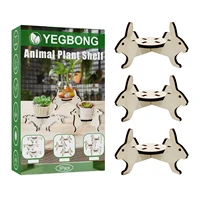 yegbong animal wooden flower pot rack home indoor display rack stand alone rack wooden flower pot tray 3pack free shipping