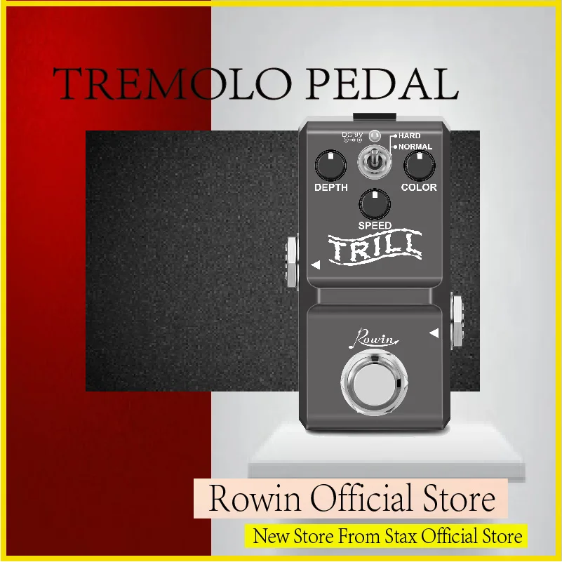 Rowin LN-327 Trill Mini Guitar Tremolo Pedal Analog Photocoupler Effect Pedals for Electric Guitar Nano Size Full Metal Case