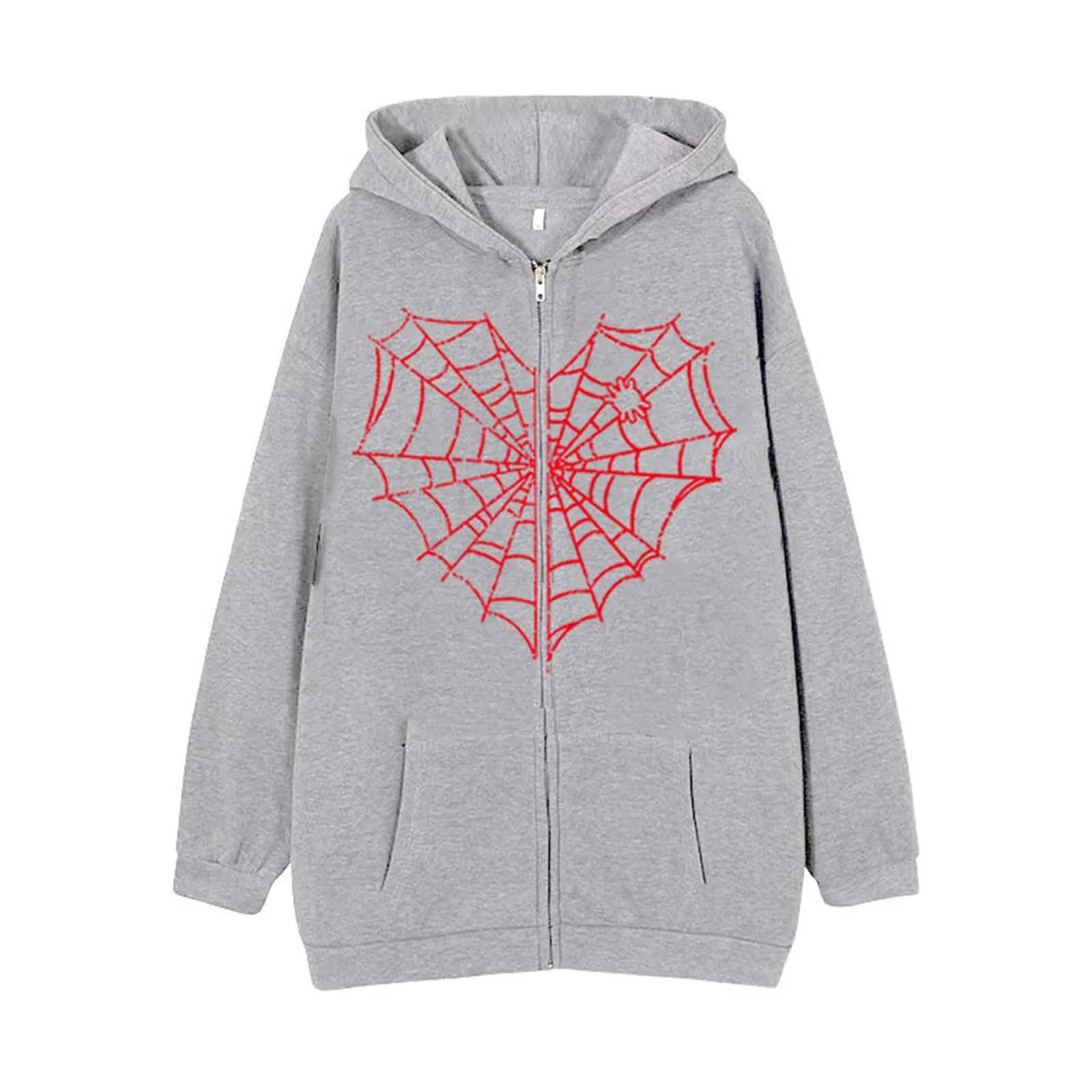 

Fashion Cobweb Print Hoodies Sweatshirt Casual Streetwear Hoodie Outfits Tops Pullover Sweatshirts For Men Zipper Sudaderas 2023