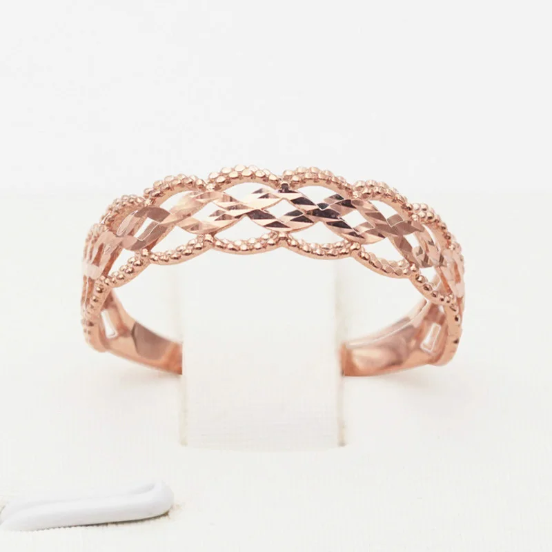 

585 фиолетовое золото 14 к розовое золото классические кольца для женщин Открытые Роскошные Дизайнерские изысканные полые дизайнерские Глам...