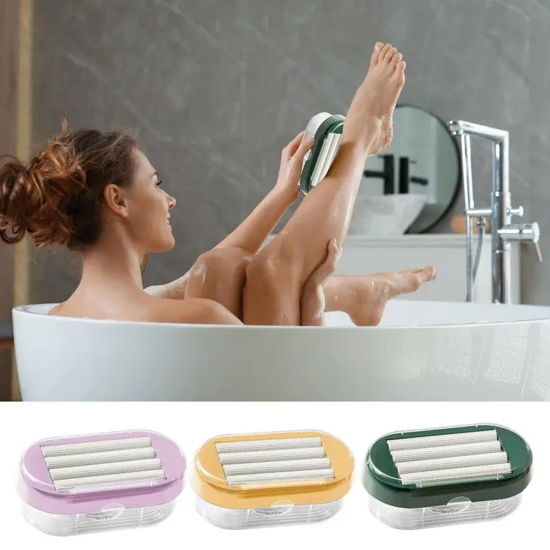 

Durable Foaming Soap Dish Leakproof Soap Box Portable Lathering Storage Container Waterproof Soap Dishes Case For Bathroom Home