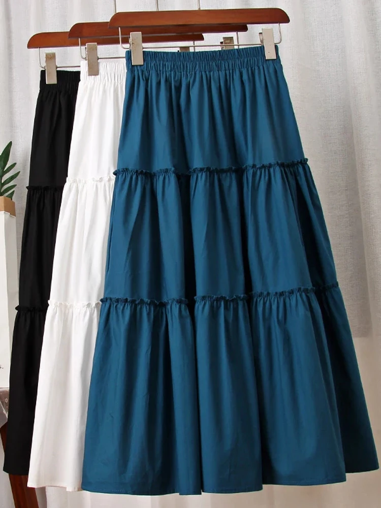 Юбка женская трапециевидная с завышенной талией х/б | Женская одежда