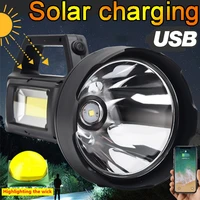 c2 camping solar charging double light source hand lamp usb quick charge flashlights powerful portable tactical torch for hiking