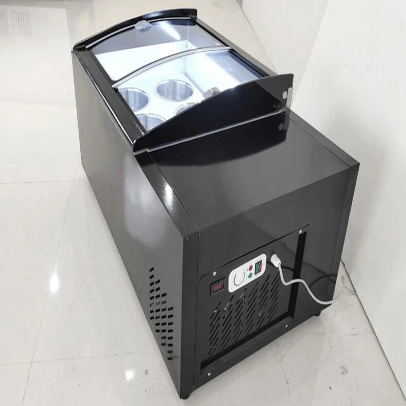 Изогнутая Раздвижная стеклянная дверь холодильник дисплей мороженое цена шкафа