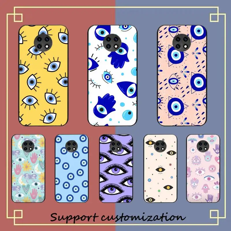 

Evil Eye Art Phone Case For Xiaomi Redmi Note 8A 7 5 Note 8pro 8T 9Pro TPU Coque for note 6pro