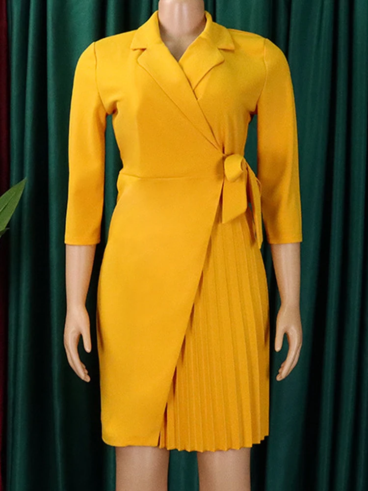 2024 летнее однотонное платье FairyShely со складками женские большие платья с длинным