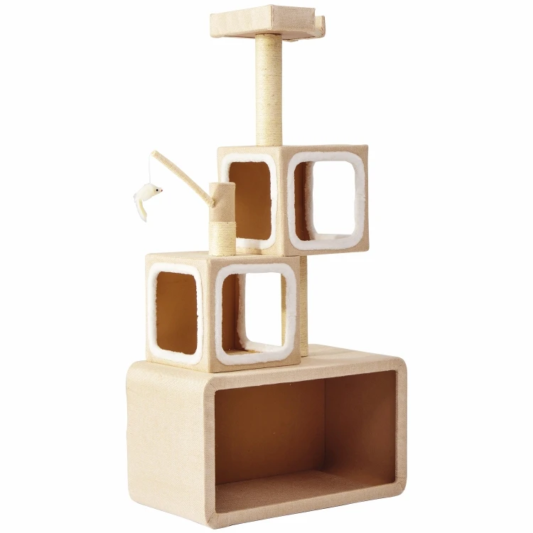 

Free Shipping China Multilayer Cat Dog House Climbing Tree DIY Cute Wood Cage Pet House