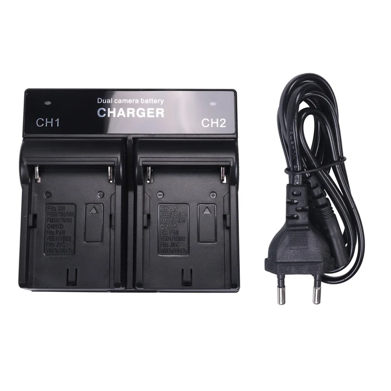 

Dual Channel battery charger for SONY NP - F970 F750 QM91D FM50 FM500H FM55H F960 battery