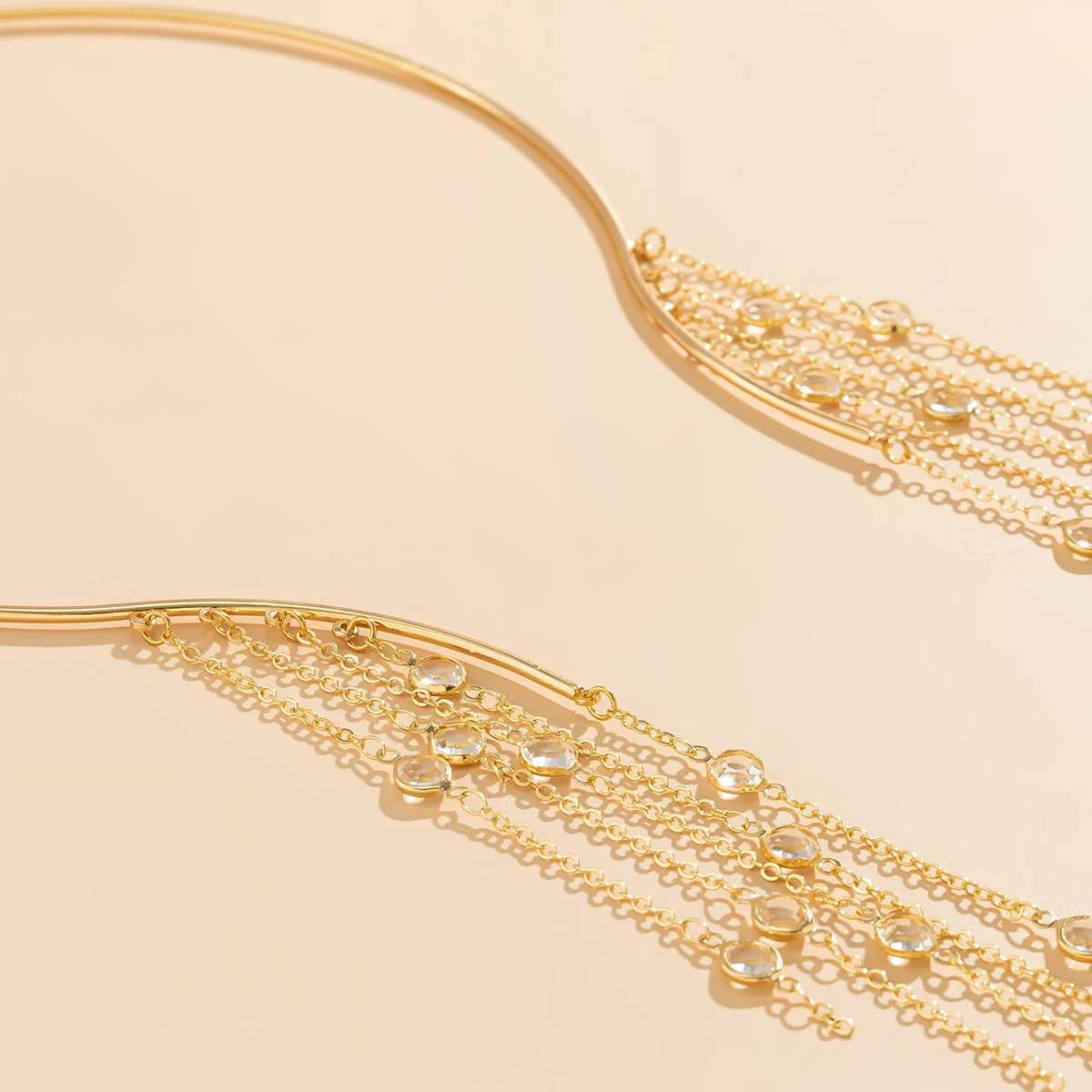 Цепочка Женская Длинная с цепочкой и кристаллами