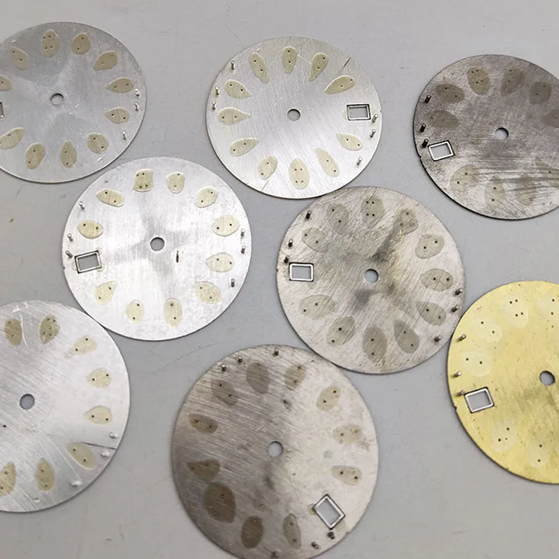 Watch Accessories nh35 dial yellow pink red blue black striped nails with green luminous for nh35/36 automatic movement Date