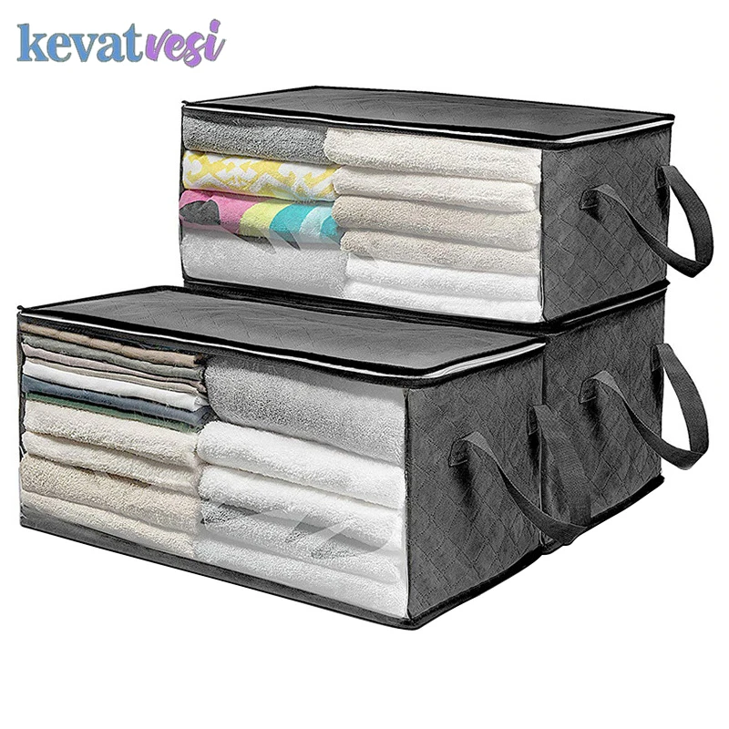 

Quilt Clothes Storage Bag Duvet Blanket Foldable Storage Bags Bedroom Wardrobe Cabinet Dustproof Moistureproof Clothes Organizer