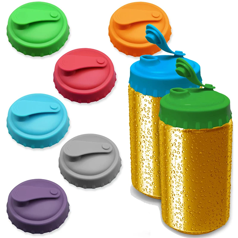 

Silicone Drink Can Lid Covers Reusable Stopper Soda Beer Juice Coke Beverage Leak-Proof Cap Protector Fits Standard Tin Cans Cap