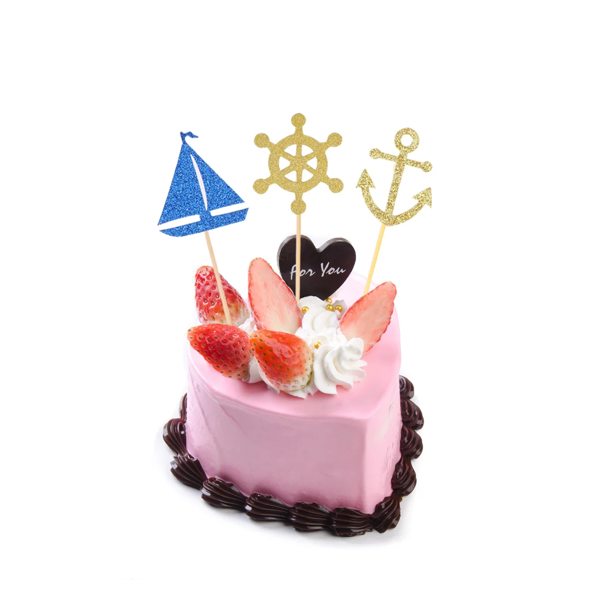 

24 Pcs Toothpicks Food Nautical Cake Toppers Party Paper Cup Bamboo Baby